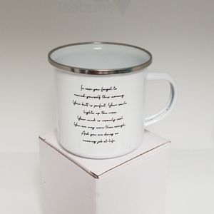 White lightweight 10 ounce stainless steel mug